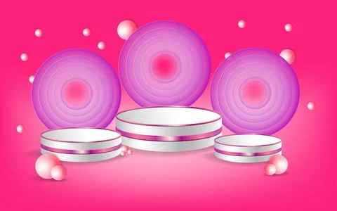 3d cosmetic scene on pink background Stock Illustration