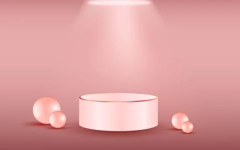 3d cosmetic stage with platforms and balls and lighting200923 Stock Illustration