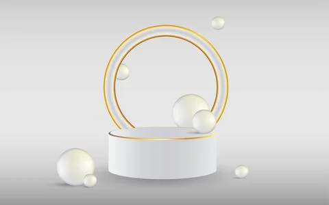 3d cosmetic stage with platforms and balls Stock Illustration