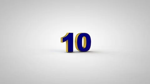 3D countdown from 10 to 0. Stock Footage 70168339
