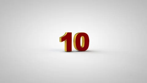 3D countdown from 10 to 0. Stock Footage 70168355