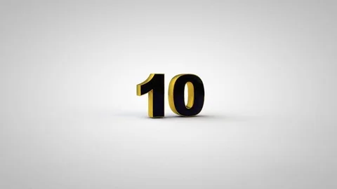 3D countdown from 10 to 0. Stock Footage 70168478