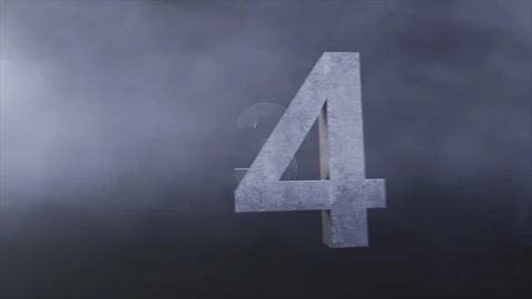 3D Countdown. Flying Number Through Cloud Stock Footage 253248574