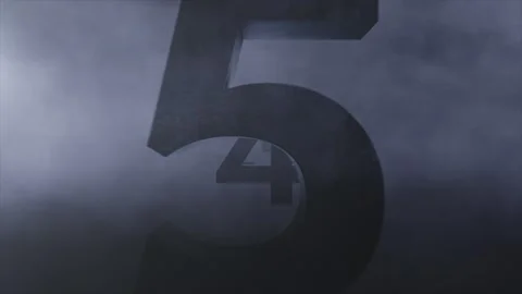 3D Countdown. Flying Number Through Cloud Stock Footage 255147367