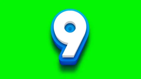3d countdown time counter animation number on green screen background Stock Footage 237100227