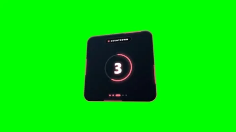 3D Countdown Timer Card Three Two One on Green Screen Stock-Footage 347146603