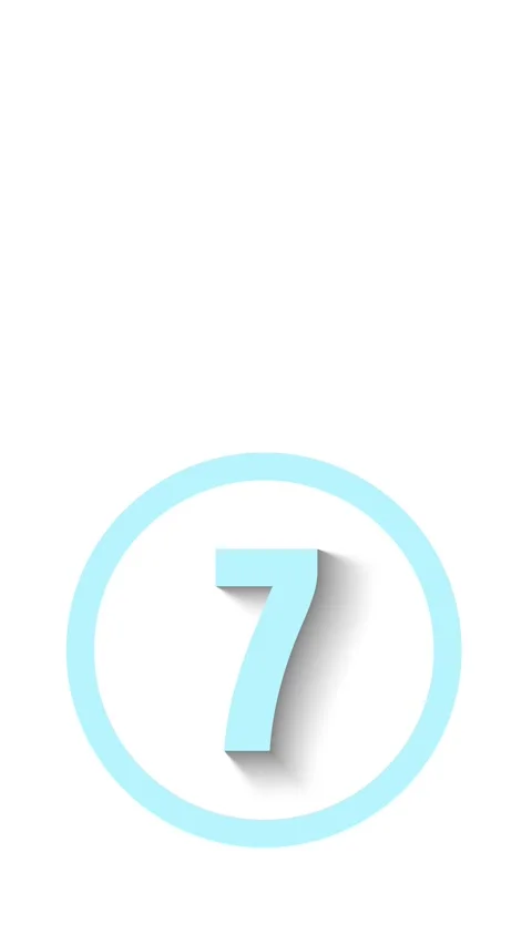 3D counting 1 to 20 animation, numbers in circle with moving rotating shadow, 4k Stock Footage 337191954