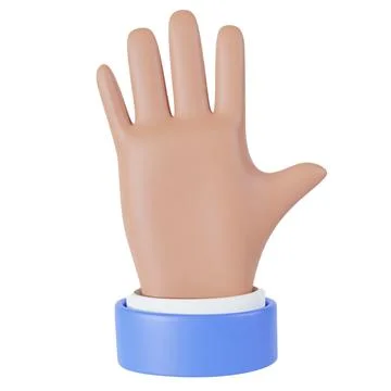 3d counting hand icon set. Cartoon arms with palms and fingers countdown. 3.. Illustrazione stock