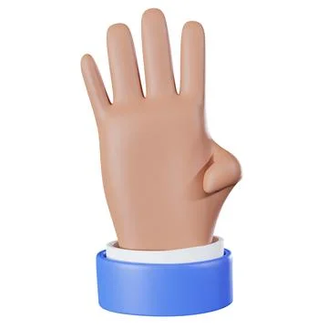 3d counting hand icon set. Cartoon arms with palms and fingers countdown. 3.. Illustrazione stock