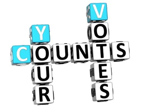 3d counts your votes crossword Stock Illustration