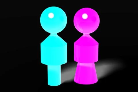 3D couple concept Ilustração Stock