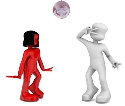 3d couple dancing at the disco. Stock Illustration