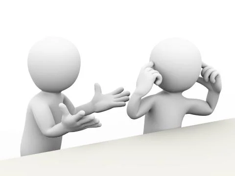 3d couple dispute Illustrazione stock
