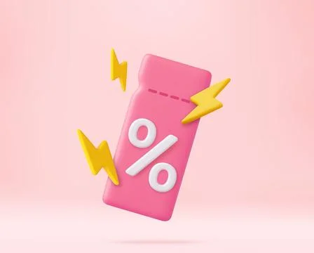 3D coupon with flash. Stock-Illustration