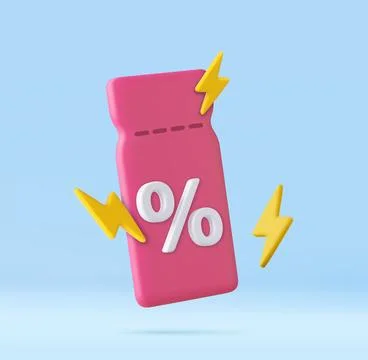 3D coupon with flash. Stock-Illustration
