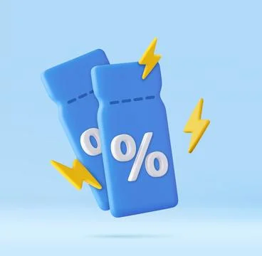 3D coupon with flash. Stock-Illustration