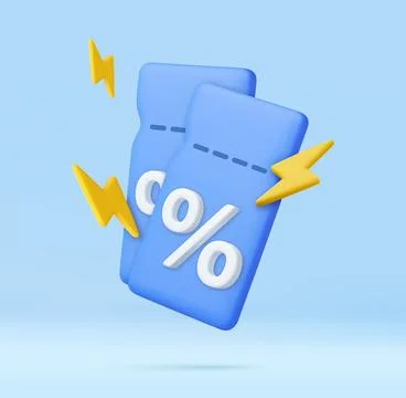 3D coupon with flash. Stock-Illustration