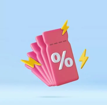 3D coupon with flash. Stock-Illustration