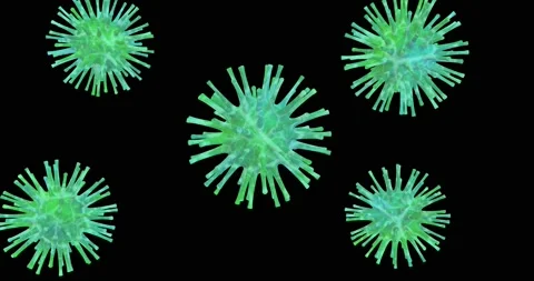 3d covid-19 virus animation with alpha channel Stock Footage 148368745