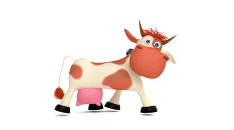 3d cow on a pasture. Stock Footage 39372862