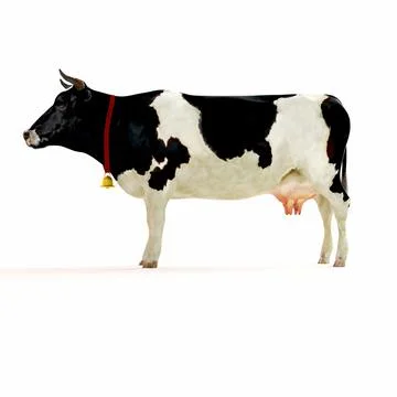3d cow render on white background Stock Illustration