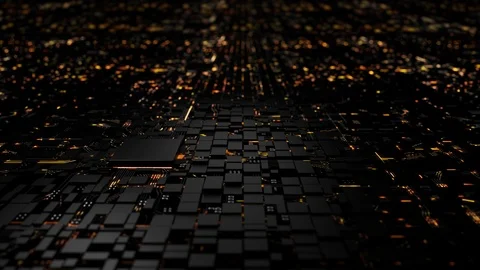 3D CPU Chipset installation on mainboard Stock Footage 126131282