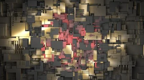 3d cpu processor chip background. Technological abstract illustration of Stockillustratie