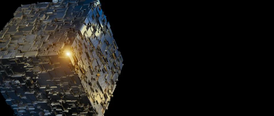 3d cpu processor chip banner background. Technological abstract illustration of Stockillustratie