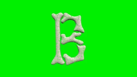 3d cracked bone alphabet letters animation on green screen background Stock Footage 335395604