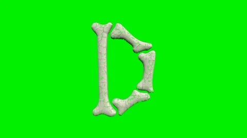 3d cracked bone alphabet letters animation on green screen background Stock Footage 335395640