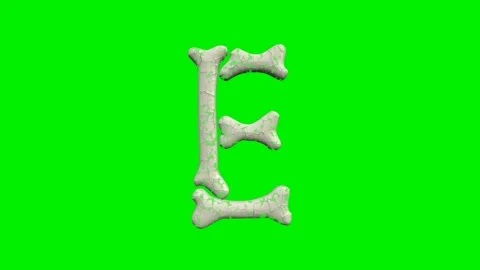 3d cracked bone alphabet letters animation on green screen background Vídeos de archivo 335395641