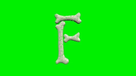 3d cracked bone alphabet letters animation on green screen background Stock Footage 335395667