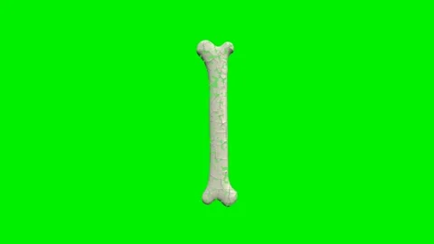 3d cracked bone alphabet letters animation on green screen background Stock Footage 335395668