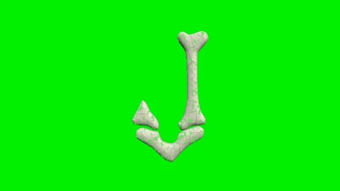 3d cracked bone alphabet letters animation on green screen background 動画素材 335395671