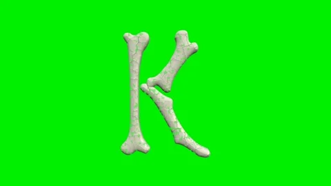 3d cracked bone alphabet letters animation on green screen background Stock Footage 335395691