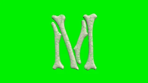 3d cracked bone alphabet letters animation on green screen background 動画素材 335395698
