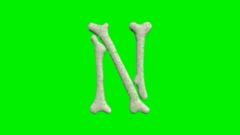 3d cracked bone alphabet letters animation on green screen background Stock Footage 335395710