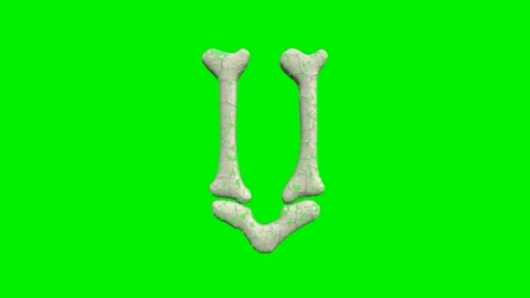 3d cracked bone alphabet letters animation on green screen background Vídeos de archivo 335395791