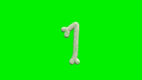 3d cracked bone numbers animation on green screen background Video stock 335395513