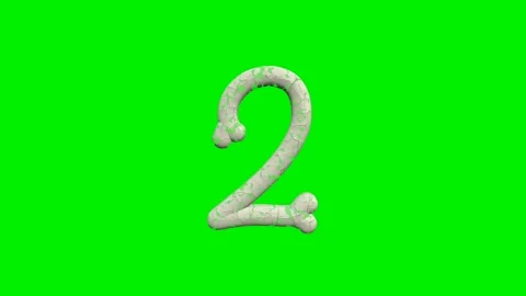 3d cracked bone numbers animation on green screen background Video stock 335395541