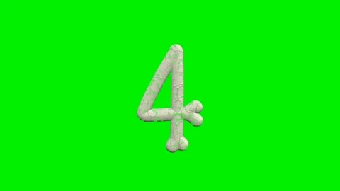3d cracked bone numbers animation on green screen background Stock Footage 335395552