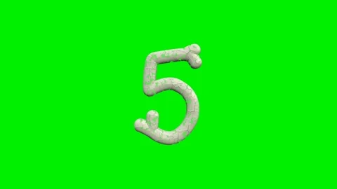 3d cracked bone numbers animation on green screen background Stock Footage 335395553