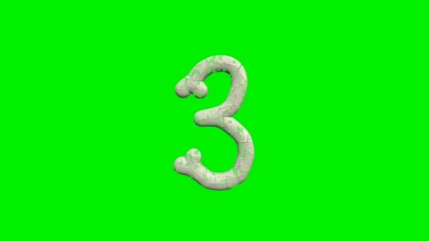 3d cracked bone numbers animation on green screen background Stock Footage 335395557