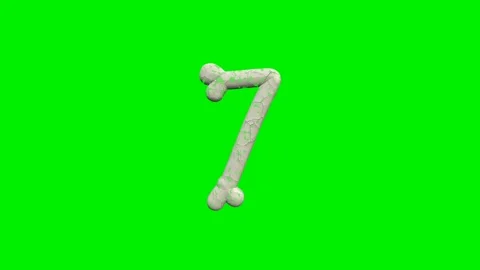 3d cracked bone numbers animation on green screen background Vídeos de archivo 335395565