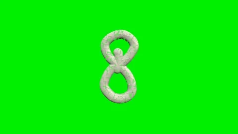 3d cracked bone numbers animation on green screen background Stock Footage 335395574