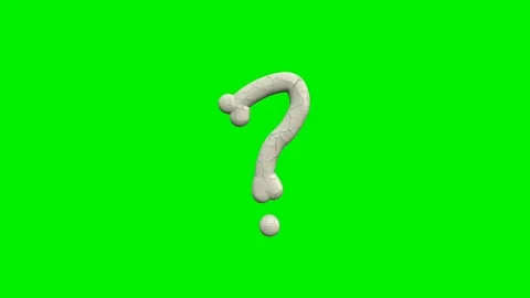 3d cracked bone question mark punctuation animation on green screen background Video stock 335395508
