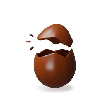 3d up cracked chocolate easter egg Stock Illustration