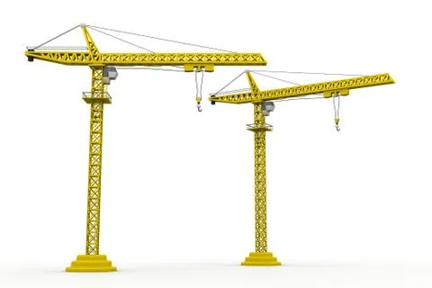 3d crain construction Stock Illustration