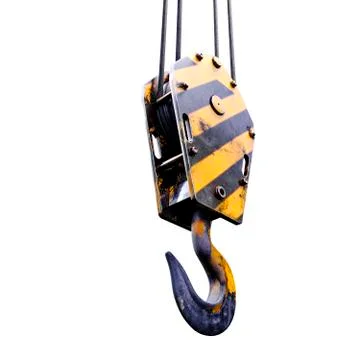 3d crane hook on white background Stock Illustration