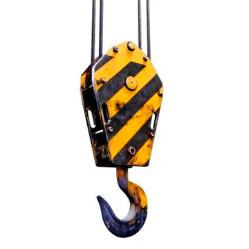3d crane hook on white background Stock Illustration
